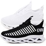 Kit 2 Tênis Easy Style Unissex Evoltenn Solado Trançado Moderno White e Preto Branco