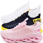 Kit 3 Tênis Easy Style Unissex Evoltenn Solado Trançado White, Rosa e Preto Amarelo
