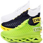 Kit 3 Tênis Easy Style Unissex Evoltenn Solado Trançado White, Verde e Preto Amarelo