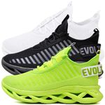 Kit 3 Tênis Easy Style Unissex Evoltenn Solado Trançado White, Verde e Black
