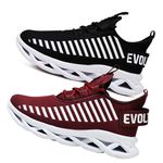 Kit 2 Tênis Easy Style Unissex Evoltenn Solado Trançado Preto Branco e Bordo