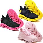 Kit 3 Tênis Easy Style Unissex Evoltenn Solado Trançado Preto Pink, Preto Amarelo e Rosa