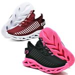 Kit 2 Tênis Easy Style Unissex Evoltenn Solado Trançado Moderno Preto Pink e Bordo