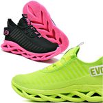Kit 2 Tênis Easy Style Unissex Evoltenn Solado Trançado Moderno Preto Pink e Verde