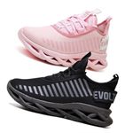 Kit 2 Tênis Easy Style Unissex Evoltenn Solado Trançado Moderno Rosa e Black