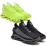 Kit 2 Tênis Easy Style Unissex Evoltenn Solado Trançado Black e Verde