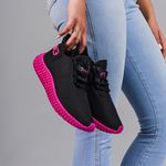 Tênis Boost Feminino Evoltenn Esporte Casual Colmeia Preto Rosa
