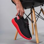Tênis Boost Masculino Evoltenn Esporte Casual Colmeia Preto Vermelho