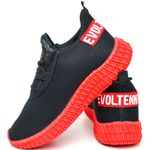 Tênis Boost Masculino Evoltenn Esporte Casual Colmeia Preto Vermelho