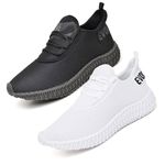 Kit 2 Tênis Boost Unissex Evoltenn Esportivo Colmeia Branco e Black