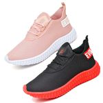 Kit 2 Tênis Boost Unissex Evoltenn Esportivo Colmeia Nude e Preto Vermelho