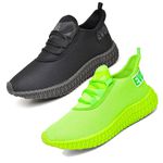 Kit 2 Tênis Boost Unissex Evoltenn Esportivo Colmeia Verde e Black