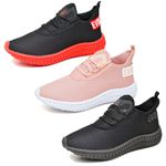 Kit 3 Tênis Boost Unissex Evoltenn Esportivo Colmeia Black, Nude e Preto Vermelho