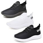 Kit 3 Tênis Boost Unissex Evoltenn Esportivo Colmeia Branco, Preto Branco e Black