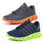 Kit 2 Tênis Masculino Esportivo Evoltenn Running Nuvem Cinza e Marinho