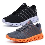 Kit 2 Tênis Masculino Esportivo Evoltenn Running Nuvem Preto e Cinza