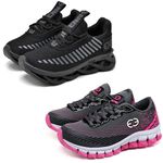 Kit 2 Tênis Infantil Evoltenn Trança e Impacto Black e Cinza Rosa