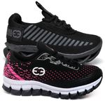 Kit 2 Tênis Infantil Evoltenn Trança e Impacto Black e Pink