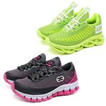 Kit 2 Tênis Infantil Evoltenn Trança e Impacto Verde e Cinza Pink