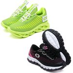 Kit 2 Tênis Infantil Evoltenn Trança e Impacto Verde e Pink