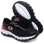 Kit 2 Tênis Infantil Evoltenn Trança e Impacto Preto Branco e Pink