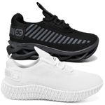Kit 2 Tênis Infantil Esportivo Modelos Diferentes Black e Branco