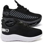 Kit 2 Tênis Infantil Esportivo Modelos Diferentes Black e Preto Branco