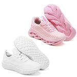 Kit 2 Tênis Infantil Esportivo Modelos Diferentes Rosa e Branco