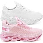 Kit 2 Tênis Infantil Esportivo Modelos Diferentes Rosa e Branco