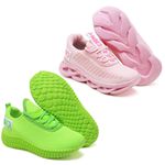 Kit 2 Tênis Infantil Esportivo Modelos Diferentes Rosa e Verde