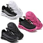 kit 3 Tênis Infantil Evoltenn Sola Trança Escolar Black, Preto Branco e Preto Pink