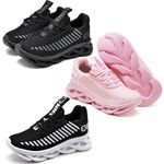 kit 3 Tênis Infantil Evoltenn Sola Trança Escolar Black, Preto Branco e Rosa