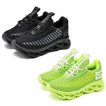 kit 2 Tênis Infantil Evoltenn Sola Trança Escolar Black e Verde