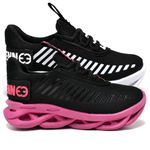 kit 2 Tênis Infantil Evoltenn Sola Trança Escolar Preto Branco e Preto Pink