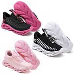 kit 3 Tênis Infantil Evoltenn Sola Trança Escolar Preto Branco, Rosa e Preto Pink