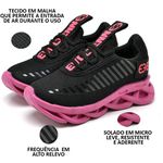 Tênis Infantil Evoltenn Sola Trança Preto Pink