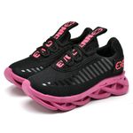 kit 2 Tênis Infantil Evoltenn Sola Trança Escolar Black e Preto Pink
