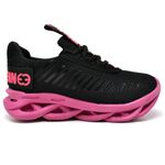 kit 2 Tênis Infantil Evoltenn Sola Trança Escolar Black e Preto Pink