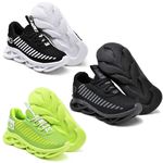 kit 3 Tênis Infantil Evoltenn Sola Trança Escolar Black, Preto Branco e Verde