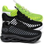 kit 3 Tênis Infantil Evoltenn Sola Trança Escolar Black, Preto Branco e Verde
