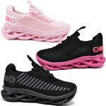 kit 3 Tênis Infantil Evoltenn Sola Trança Escolar Black, Rosa e Preto Pink