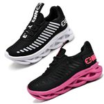 kit 2 Tênis Infantil Evoltenn Sola Trança Escolar Preto Branco e Preto Pink