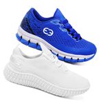 Kit 2 Tênis Infantil Evoltenn Confortável Modelos Diferentes Azul e Branco