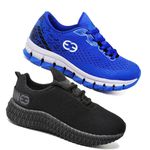 Kit 2 Tênis Infantil Evoltenn Confortável Modelos Diferentes Azul e Black
