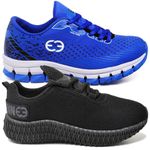 Kit 2 Tênis Infantil Evoltenn Confortável Modelos Diferentes Azul e Black