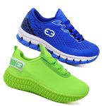 Kit 2 Tênis Infantil Evoltenn Confortável Modelos Diferentes Azul e Verde