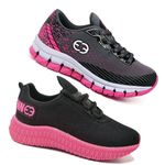 Kit 2 Tênis Infantil Evoltenn Confortável Modelos Diferentes Cinza e Preto Rosa