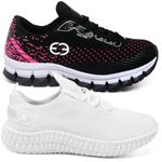 Kit 2 Tênis Infantil Evoltenn Confortável Modelos Diferentes Pink e Branco