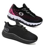 Kit 2 Tênis Infantil Evoltenn Confortável Modelos Diferentes Pink e Black