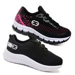 Kit 2 Tênis Infantil Evoltenn Confortável Modelos Diferentes Pink e Preto Branco